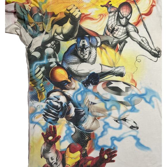 Vintage Marvel Comics Superheroes Licensed Sublimated Tee Shirt - Picture 6 of 11